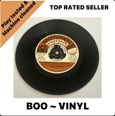 STEVIE WONDER ~ Signed Sealed Delivered 7” Vinyl Record Yesteryear EX / M