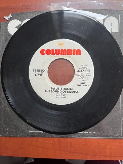 rare US radio Promo 7" by Paul Simon - sound of silence.