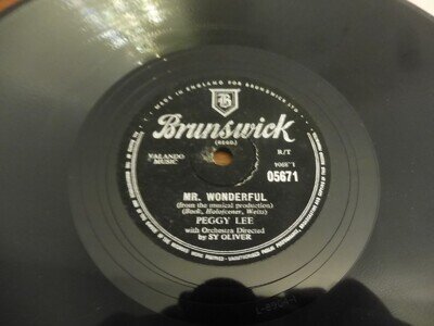 1957 PEGGY LEE " MR WONDERFUL " BRUNSWICK RECORDS 10 " 78RPM #05671