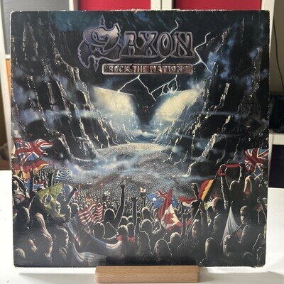 Saxon Rock the Nations Vinyl Record EMC3515 1986 VG/VG+