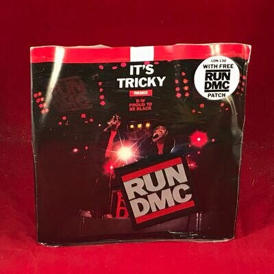 RUN DMC It's Tricky 1987 UK 7" vinyl single + FREE Patch original 45