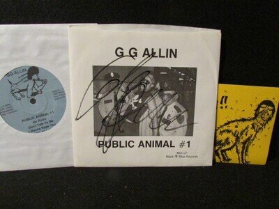 GG ALLIN Public Animal #1 1987 7" VINYL Signed AUTOGRAPHED w Sticker