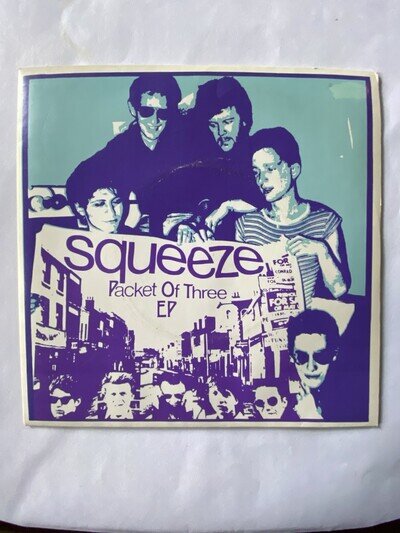 SQUEEZE PACKET OF THREE EP- CAT ON A WALL 1977 PUNK/NEW WAVE EX/EX