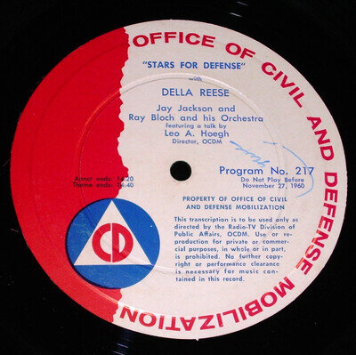 1960 Della Reese Tex Beneke LP Radio Show Civil Defense 217/218