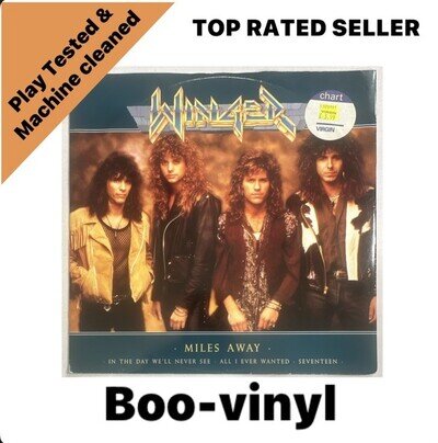 Winger - Miles Away - UK 1990 12"Vinyl Single. A7802T Hard Rock VG+ / VG+