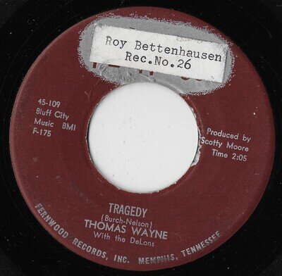 Tragedy / Saturday Date / Thomas Wayne With The DeLons G+