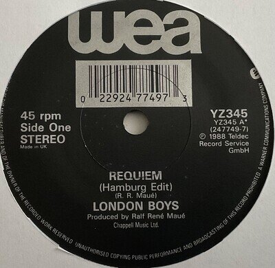 London Boys - Requiem - 7” Vinyl Single