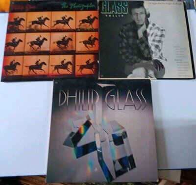 PHILIP GLASS 3 Vinyl LP Records Photographer Liquid Days Glassworks VG