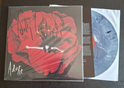 THE SMASHING PUMPKINS ADORE US IMPORT SIGNED/AUTOGRAPH DELUXE BLUE MARBLE VINYL