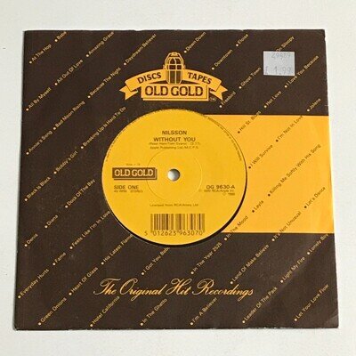 Nilsson - Without You 7" Vinyl Record - OG 9630 VG+