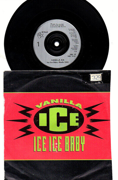 ❤️ Vanilla Ice - Ice Ice Baby ❤️ Vinyl 7" Single ~ SBK 18 .... EXCELLENT