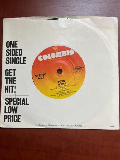 rare 1/sided US 7" by TOTO - africa.