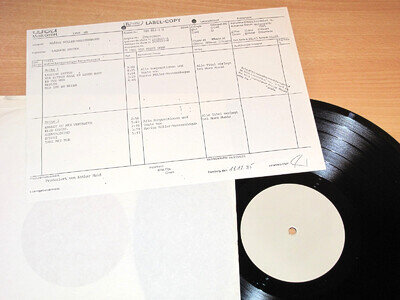 Marius Müller-Westernhagen Promo LP - Lausige Zeiten / Sample Press In Mint