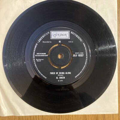 Al Green - Tired Of Being Alone 7” Vinyl Single (1971, HLU 10337, VG)