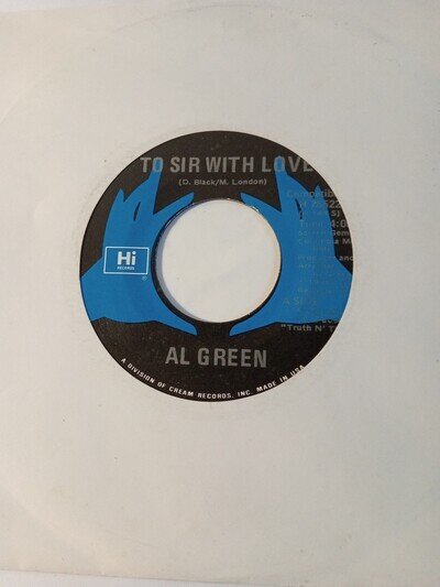 Al Green - To Sir With Love (USA Hi H 78522) EX Vinyl Record 7"
