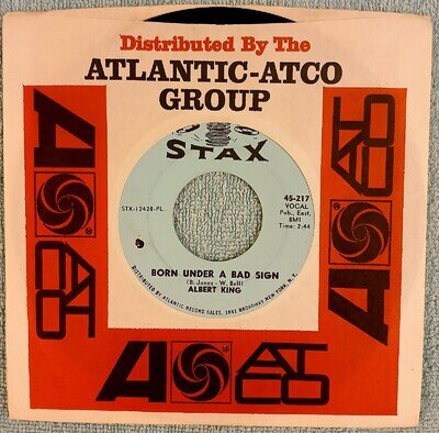 1967 Albert King - Born Under A Bad Sign - Stax STX-12428 Soul 45 rpm 7" NM-
