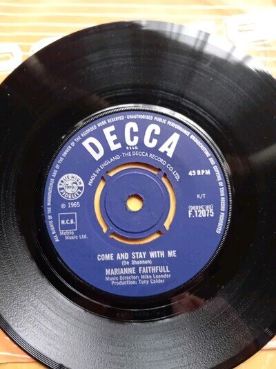 Marianne Faithfull Come And Stay With Me 7"45 Vinyl Single Record Iss 1965 EX .