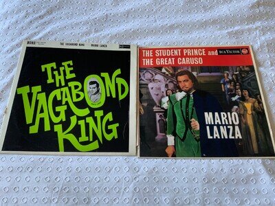 Mario Lanza - Vinyl LPs x 2 - The Vagabond King + Student Prince & Great Caruso