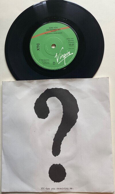 XTC - ARE YOU RECEIVING ME RARE SOLID CENTRE UK PRESS 1978 VIRGIN N WAVE EX+!