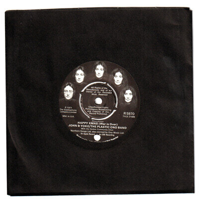 JOHN LENNON & YOKO ONO /P.O.B. : HAPPY XMAS (War is Over) 7" Vinyl Single 45 Ex