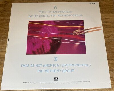 David Bowie & Pat Metheny - This Is Not America ORIG UK EMI 12"!!!!