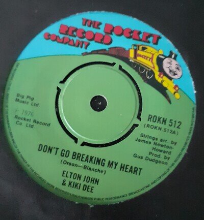 Elton John and Kiki Dee - Don't Go Breaking My Heart (1976) 7" Single
