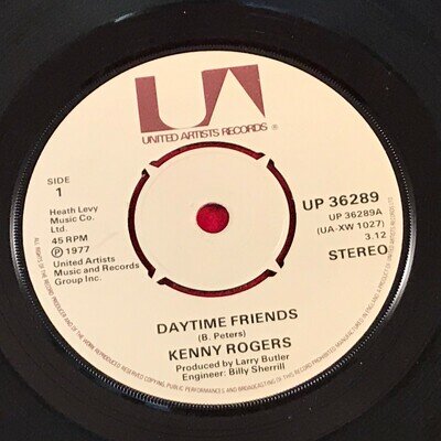 KENNY ROGERS Daytime Friends 1977 UK 7" Vinyl Single United Artists record 45