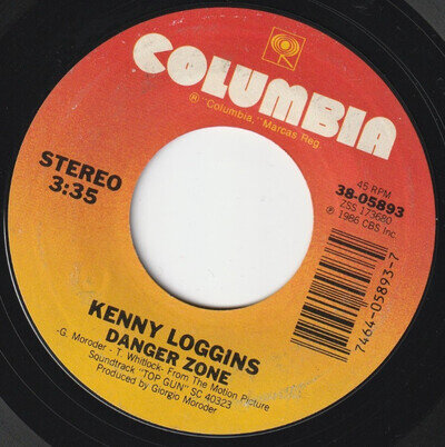 KENNY LOGGINS DANGER ZONE US ISSUE NICE COPY