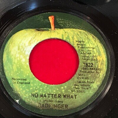 BADFINGER No Matter What 1970 USA 7" vinyl single Apple 45 record