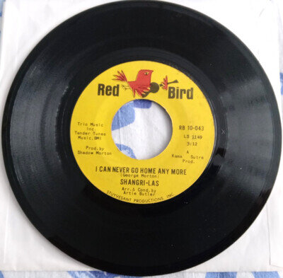 SHANGRI-LAS, I CAN NEVER GO HOME ANY MORE, 1965 US RED BIRD LABEL, SOUL, EX.