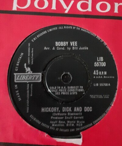 Bobby Vee - Hickory, Dick And Doc 7 vinyl