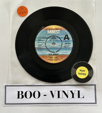 BOBBY DARIN ~ BLUE MONDAY ~ DEMO 45 UK MOWEST 1974 SOUL EX CONDITION