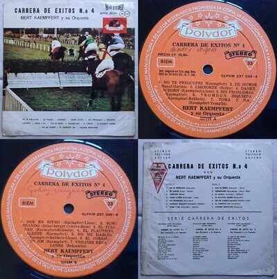 BERT KAEMPFERT LIVING IT UP 1963 STEREO UNIQ CVR & PS & ERRORS 1ST CHILEAN PRS!!