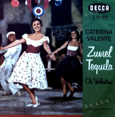 Caterina Valente - Zuviel Tequila / Oh Valentino GER 7in 1960 (VG/VG) .*