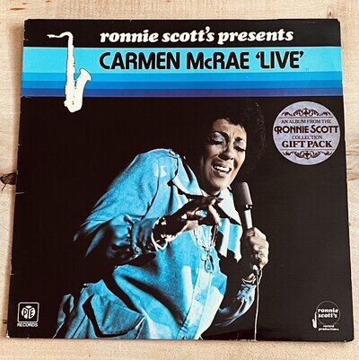 Ronnie Scott’s Presents: Carmen McRae ‘Live’ 1977 LP [PYE Records: NSPL 18543]