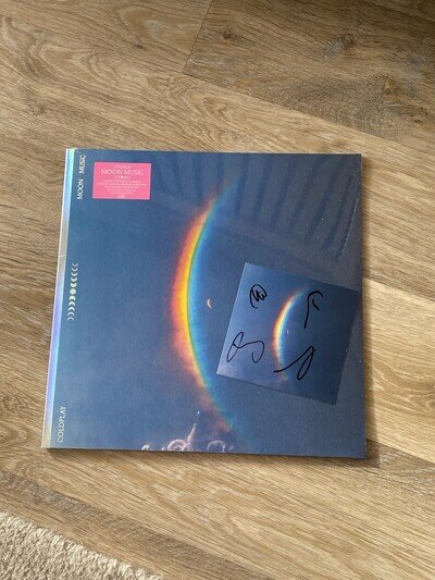 Coldplay Moon Music Ltd First Edition Pressing Pink Vinyl with Signed Art Card