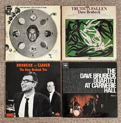 Collection of vinyl albums featuring Dave Brubeck