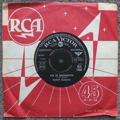 BARRY McGUIRE - Eve of Destruction (1965) RCA Very Good+ UK 45