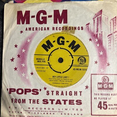 CONWAY TWITTY HEY LITTLE LUCY / WHEN I'M NOT WITH YOU ..GREAT JIVER! VG++