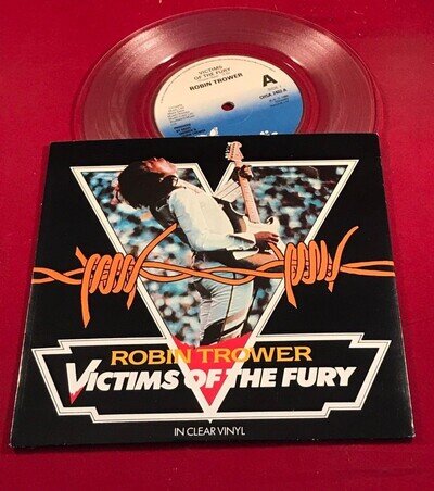 ROBIN TROWER Victims Of The Fury 1980 UK 7" CLEAR Vinyl Single original 45