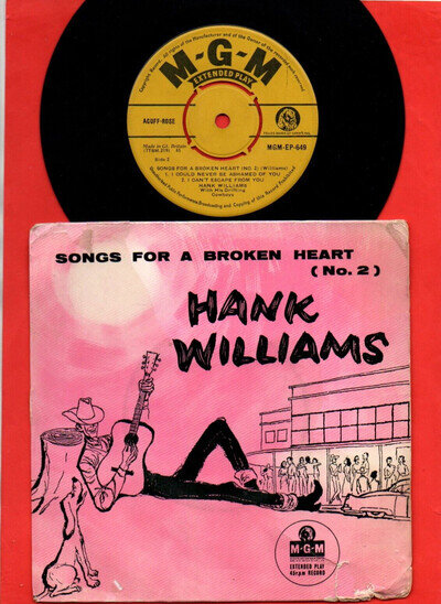 ❤️ Hank Williams – Songs For A Broken Heart (No. 2) 4 track EP ❤️ Vinyl 7" VG+