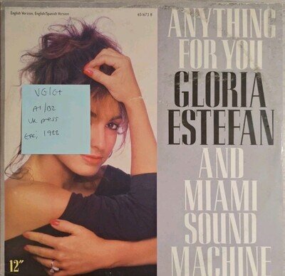 Gloria Estefan Miami Sound Machine Anything for You Vinyl Record VG/G+ 651673 8