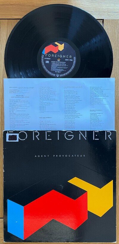 FOREIGNER : AGENT PROVOCATEUR Vinyl LP + Lyric inner best