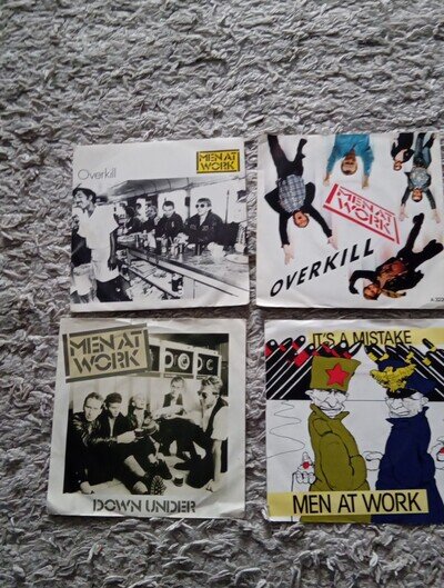 MEN AT WORK 4 7" Singles - Down Under, It's A Mistake , Overkill