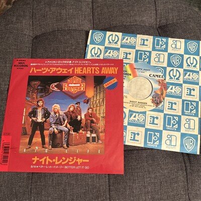 NIGHT RANGER - Hearts Away - JAPAN PRESS 7" Vinyl Single - 1987 MCA - HARD ROCK