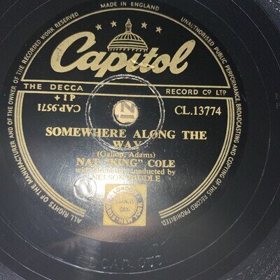 Nat King Cole 78rpm 10”walking my baby back home/somewhere along the way