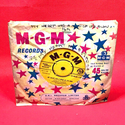 CONNIE FRANCIS My Heart Has A Mind Of It's Own 1960 UK 7" vinyl single MGM 45 #