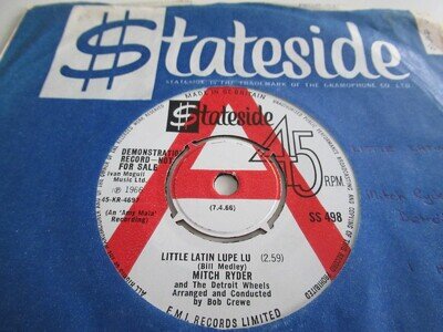 MITCH RYDER..LITTLE LATIN LUPE LU..UK DEMO ISSUE STATESIDE LABEL No SS 498