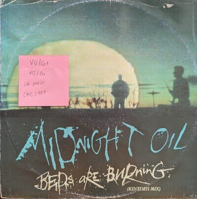 Midnight Oil Beds Are Burning Vinyl Record VG/G+ OILT3 1987