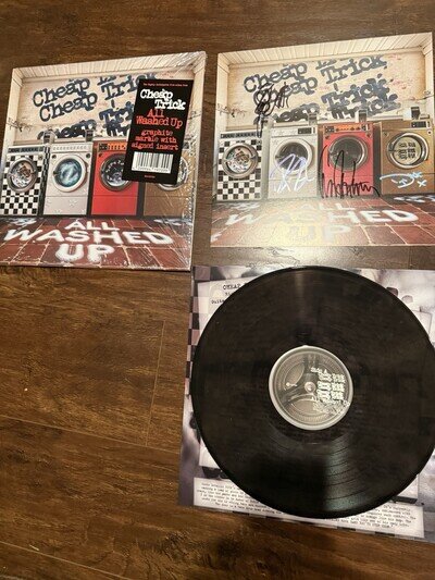 Cheap Trick - All Washed Up - Lp, Album Fully Signed Graphite Marble Vinyl
